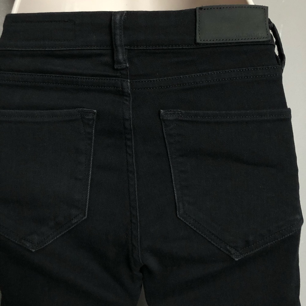 All Saints Grace Slashed Black Jeans